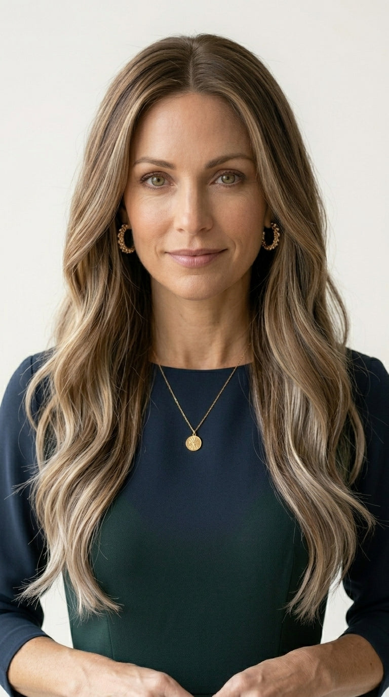 Willow wig - top view showing natural scalp parting
